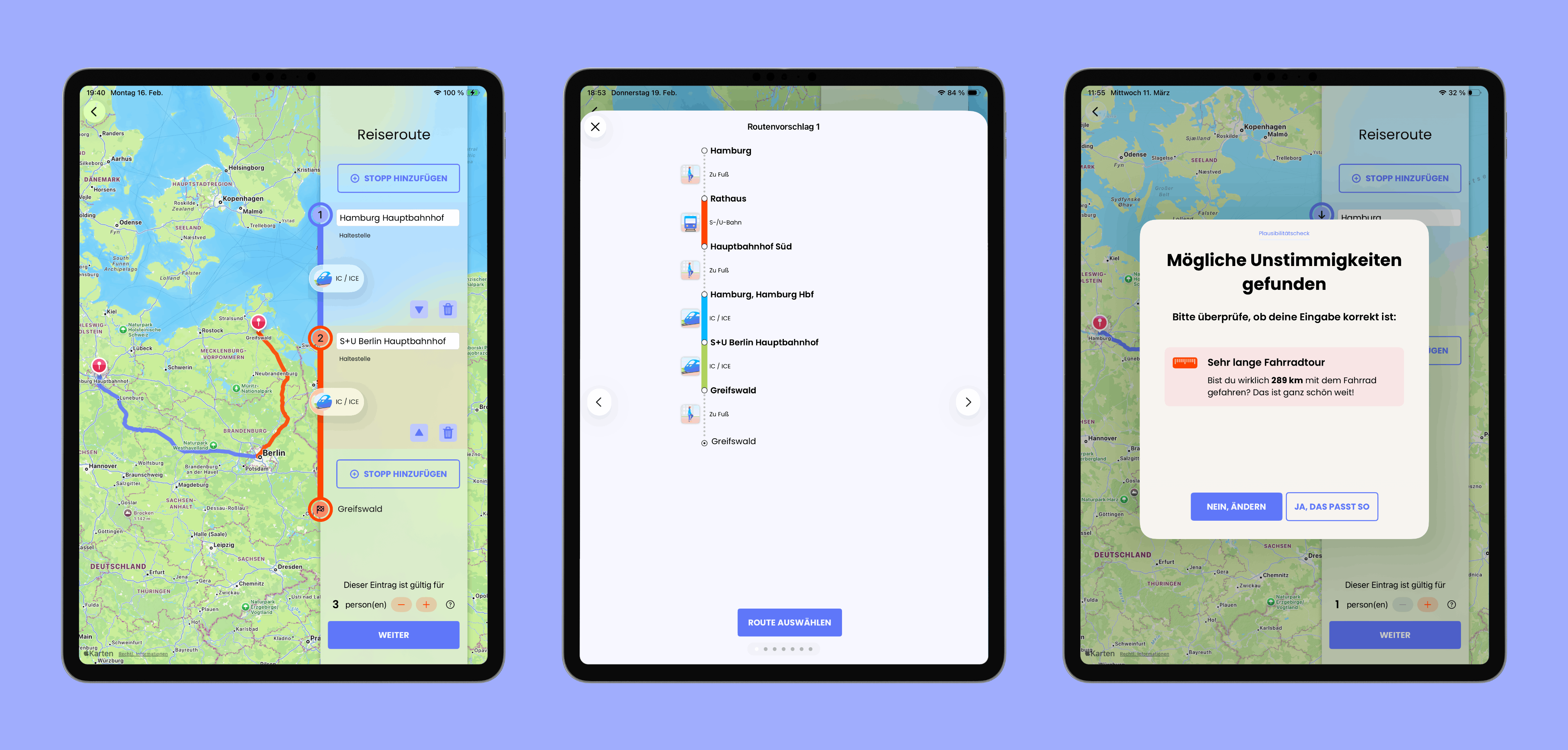 Die Anreise Software berechnet automatisch die zurückgelegten Strecken der Gäste und schlägt Routen vor.