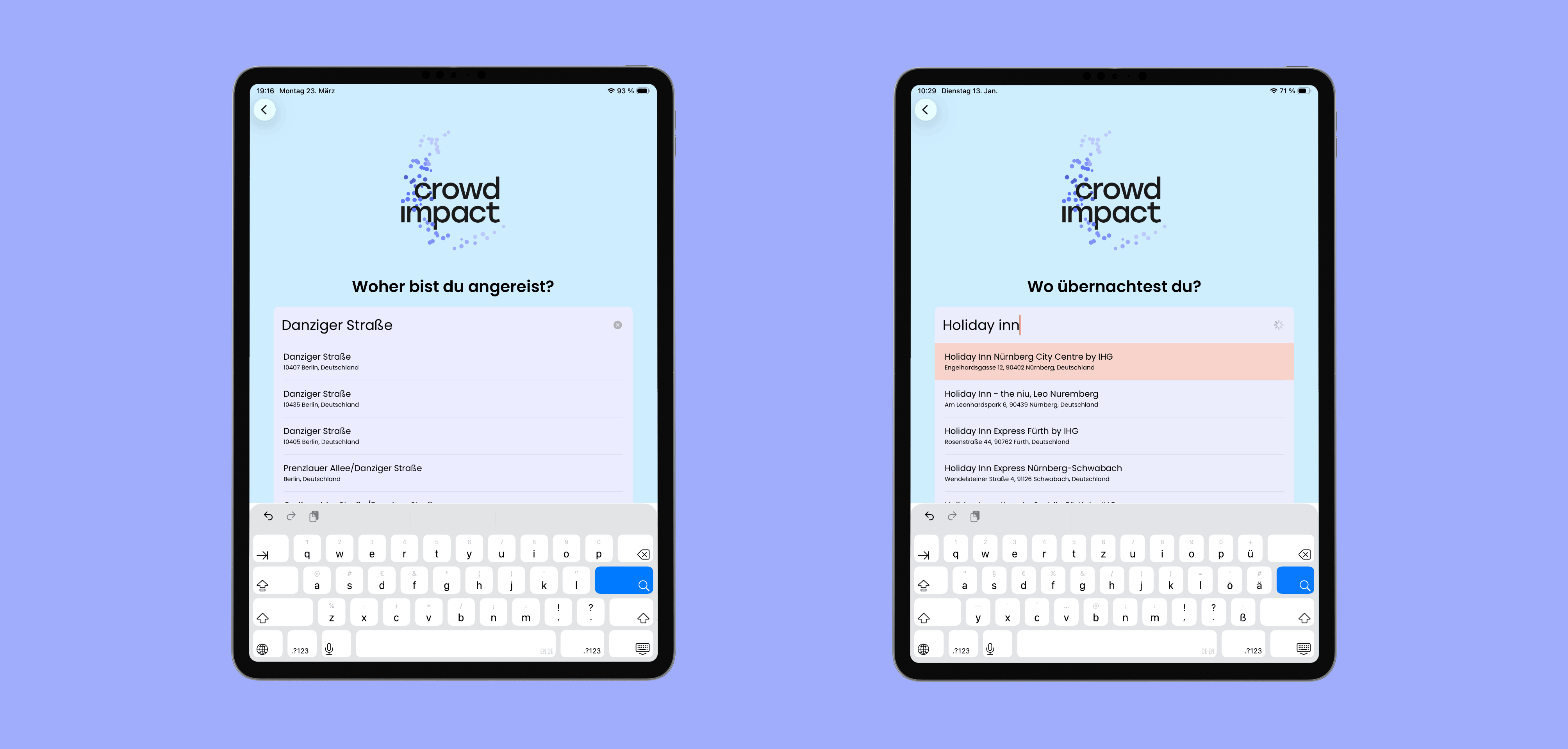 Die Umfrage Software Crowd Impact erfasst Anreisewege der Besucher bei Mobilitätsbefragung.